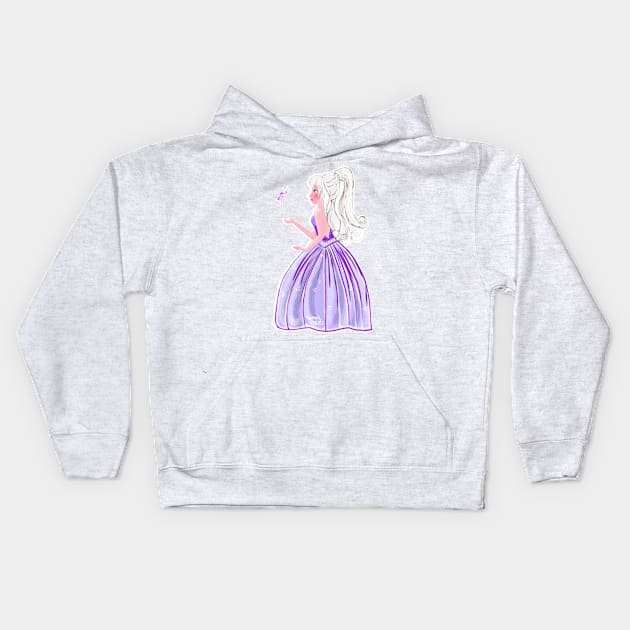 Purple Butterfly girl Kids Hoodie by Aurealis